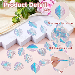 24Pcs 6 Styles Spray Painted Brass Filigree Connector Charms&nbsp;KKC-FH0001-05
