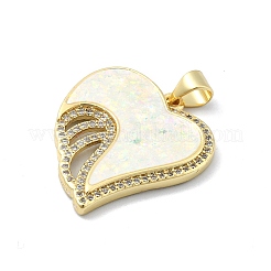 Brass Micro Pave Clear Cubic Zirconia Pendants&nbsp;KK-A221-19C-G