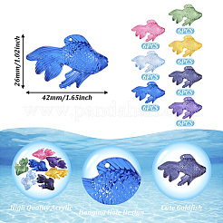 42Pcs 7 Colors Transparent Acrylic Pendants&nbsp;MACR-TA0001-57