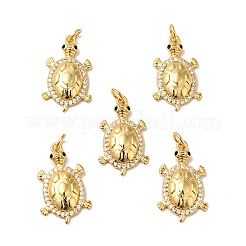 Rack Plating Brass Micro Pave Clear Cubic Zirconia Pendants&nbsp;KK-H431-24G