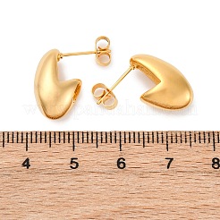 Ion Plating(IP) 304 Stainless Steel Twist Teardrop Stud Earrings for Women&nbsp;EJEW-K244-11G