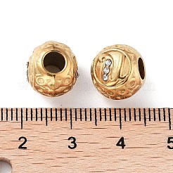 Ion Plating(IP) 304 Stainless Steel Rhinestone European Beads&nbsp;STAS-A092-10U-G