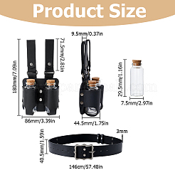 PU Leather Waist Belt with Cork Glass Potion Bottle&nbsp;FIND-WH0141-263A