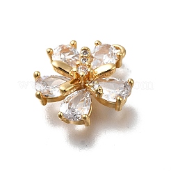 Brass Micro Pave Cubic Zirconia Pendants&nbsp;KK-D312-14G