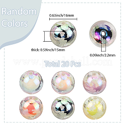 20Pcs UV Plating Acrylic Printed Beads&nbsp;TACR-SC0001-46A