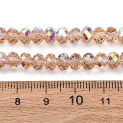 Electroplate Transparent Glass Beads Strands&nbsp;EGLA-A046-01B-22