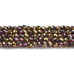 Transparent Electroplate Glass Beads Strands&nbsp;GLAA-H021-01A-HP07