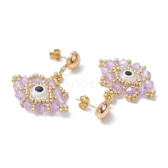 Glass Seed Beads Stud Earrings&nbsp;EJEW-MZ00270-01