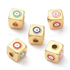 Brass Enamel Beads&nbsp;KK-P204-05G