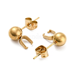 Ion Plating(IP) 304 Stainless Steel Stud Earring Findings&nbsp;STAS-H180-10G