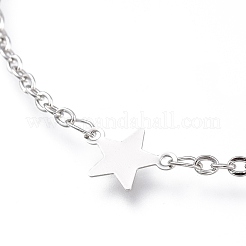 Tarnish Resistant 304 Stainless Steel Cable Chain Anklets&nbsp;AJEW-M026-12P