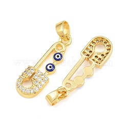 Brass Micro Pave Clear Cubic Zirconia Pendants&nbsp;CU-CBA9AB3-08G