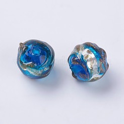 Handmade Silver Foil Lampwork Beads&nbsp;LAMP-J089-R04