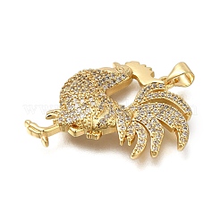 Rack Plating Brass Micro Pave Cubic Zirconia Pendants&nbsp;ZIRC-F142-31G-01
