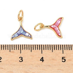 Rack Plating Brass & Shell Charms&nbsp;KK-I357-11G