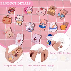15Pcs 15 Style Bear & Rabbit Brooch Pins&nbsp;JEWB-SZ0001-35