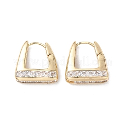 Bag Clear Cubic Zirconia Hoop Earrings&nbsp;EJEW-M216-04G