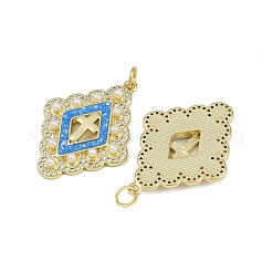 Brass Micro Pave Cubic Zirconia Enamel Pendants&nbsp;KK-L249-05G
