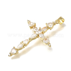 Brass Micro Pave Clear Cubic Zirconia Pendants&nbsp;CU-CBA9883-05F-G