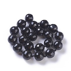 Dyed & Heated Natural Black Agate Beads Strands&nbsp;G-F620-05A-18mm
