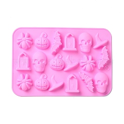 Halloween Theme Tombstone/Skull/Bat Cake Decoration Food Grade Silicone Molds&nbsp;DIY-E067-04