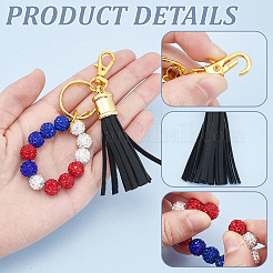 Polymer Clay Rhinestone Beads Keychain&nbsp;KEYC-PH01532