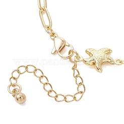 Ocean 304 Stainless Steel Starfish Link Chain and Brass Paperclip Chain Necklaces for Women&nbsp;NJEW-JN05927