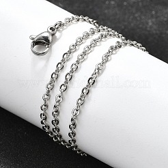 Non-Tarnish 304 Stainless Steel Cable Chain Necklace for Men Women&nbsp;X-STAS-L164A-01P-B