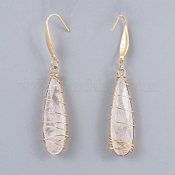 Natural Quartz Crystal Dangle Earrings&nbsp;EJEW-JE03280