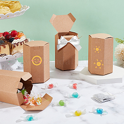 Hexagon Kraft Paper Handmade Soap Gift Storage Boxes&nbsp;AJEW-WH0166-25
