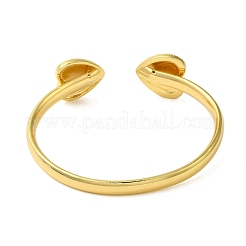 Rack Plating Brass Micro Pave Cubic Zirconia Cuff Bangles&nbsp;BJEW-P336-02A-G