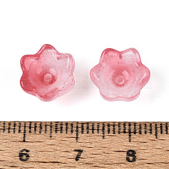 Transparent Two Tone Spray Painted Glass Bead Caps&nbsp;A-GLAA-Q089-002B-006