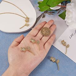 5Pcs Brass Micro Pave Clear Cubic Zirconia Pendants&nbsp;ZIRC-SZ0002-53
