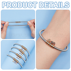 4Pcs Iron Round Chains Stretch Bracelets Set&nbsp;BJEW-BC0001-24