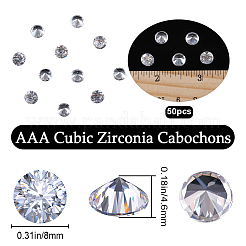 50Pcs Cubic Zirconia Cabochons&nbsp;ZIRC-BBC0002-37