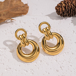 304 Stainless Steel Ring Stud Earrings&nbsp;RC0354