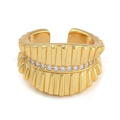 Brass Micro Pave Cubic Zirconia Cuff Rings&nbsp;RJEW-P127-08G