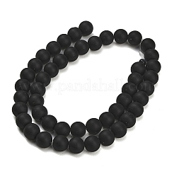 Natural Brazil Black Onyx(Dyed & Heated) Beads Strands&nbsp;G-Z024-01B-8mm-01