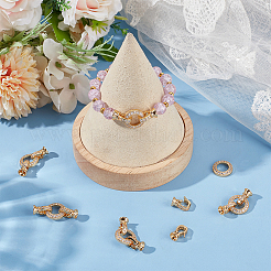 6Pcs Brass Micro Pave Clear Cubic Zirconia Fold Over Clasps&nbsp;KK-BBC0018-85