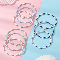 9Pcs 9 Styles Glass Seed Beads Stretch Bracelets for Women&nbsp;BJEW-MZ00345