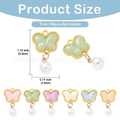 30Pcs 6 Colors Handmade Lampwork Pendants&nbsp;LAMP-YW0004-11
