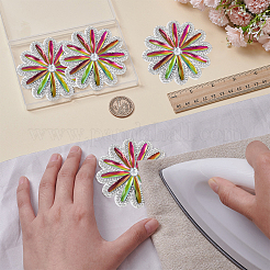 4Pcs Flower Hotfix Rhinestone (Hot Melt Adhesive On The Back)&nbsp;DIY-FG0007-66