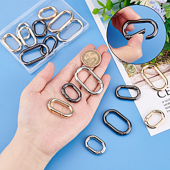 18Pcs 9 Colors Alloy Spring Gate Rings&nbsp;AJEW-PH0018-14
