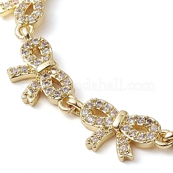 Brass Bowknot Link Chain Bracelets&nbsp;BJEW-D039-44G
