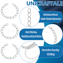 50Pcs 304 Stainless Steel Curb Chain Extender&nbsp;STAS-UN0058-47P