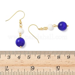 Electroplated 304 Stainless Steel Cat Eye Dangle Earrings&nbsp;EJEW-Z129-14G-02