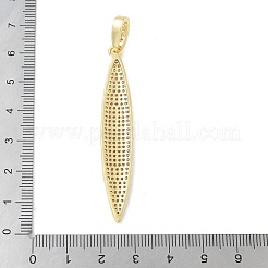 Rack Plating Brass Micro Pave Clear Cubic Zirconia Big Pendants&nbsp;KK-G515-38G