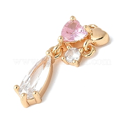 Brass Micro Pave Cubic Zirconia Pendants&nbsp;KK-A253-06G-01