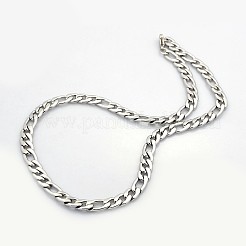 Tarnish Resistant Trendy Unisex 304 Stainless Steel Curb Chain Twisted Chain Necklaces&nbsp;STAS-E063-05