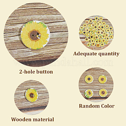 200Pcs 2-Hole Printed Wooden Buttons&nbsp;BUTT-SP0001-22
